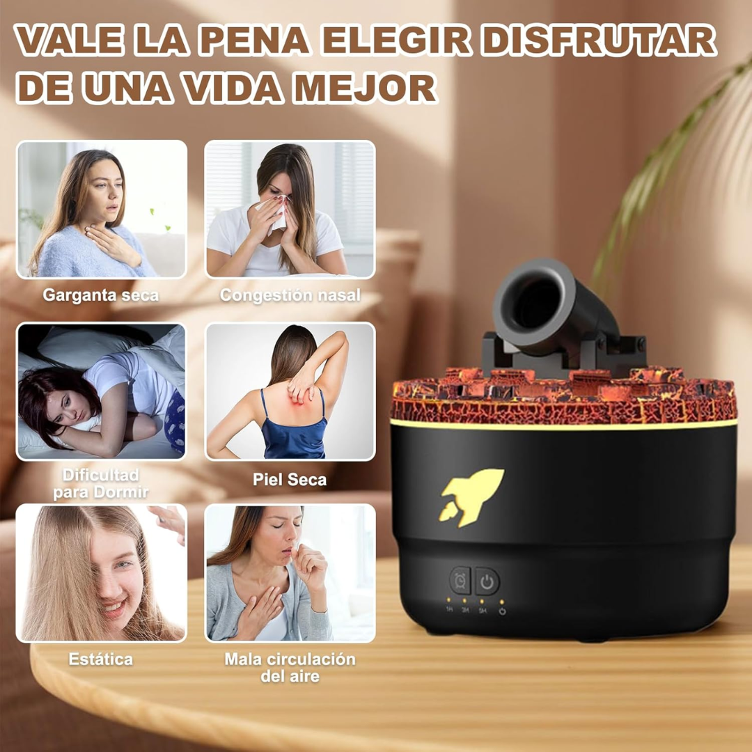 Humidificador LED con Efecto Cañón