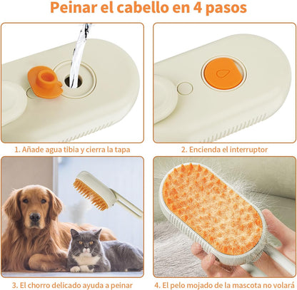 Cepillo vaporizador para mascotas