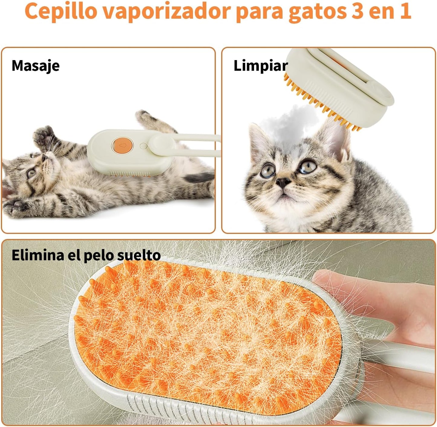 Cepillo vaporizador para mascotas
