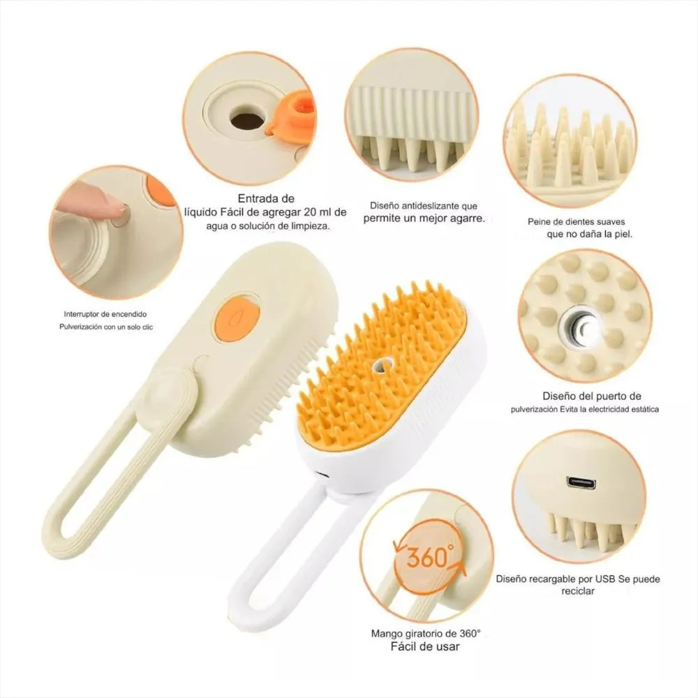 Cepillo vaporizador para mascotas